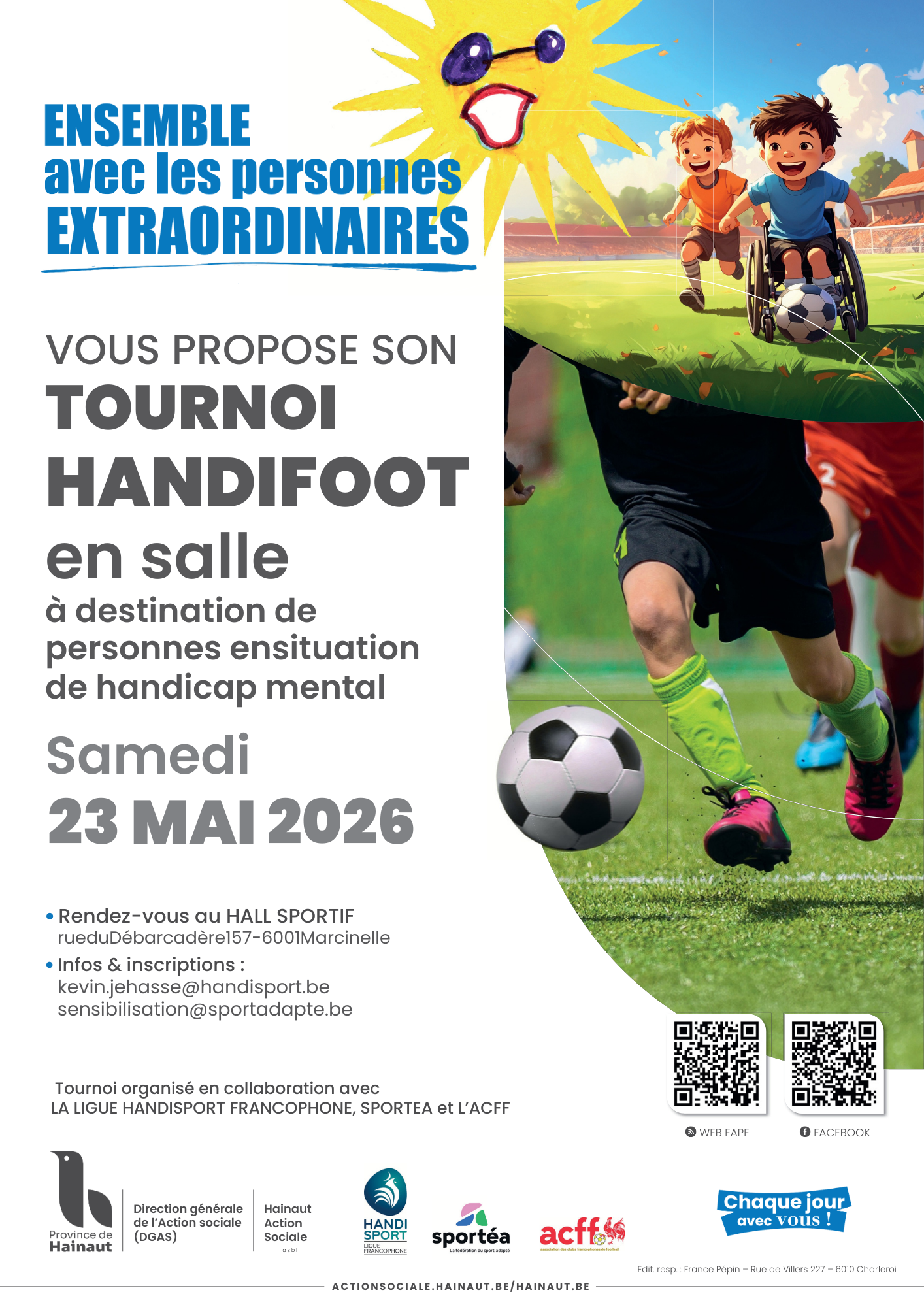 affiche tournoi de handifoot en salle